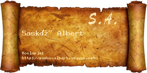 Saskó Albert névjegykártya