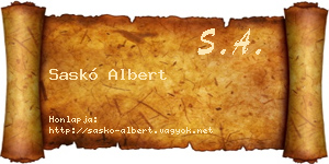 Saskó Albert névjegykártya