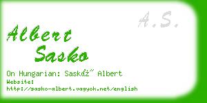 albert sasko business card